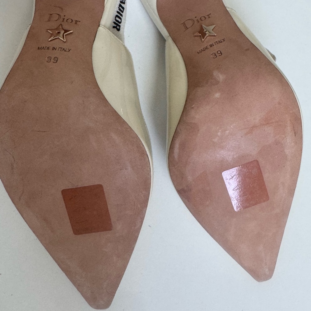 Christian Dior J’Adior Slingback Pumps Size 39 | Cream Patent Leather - Picture 6 of 10